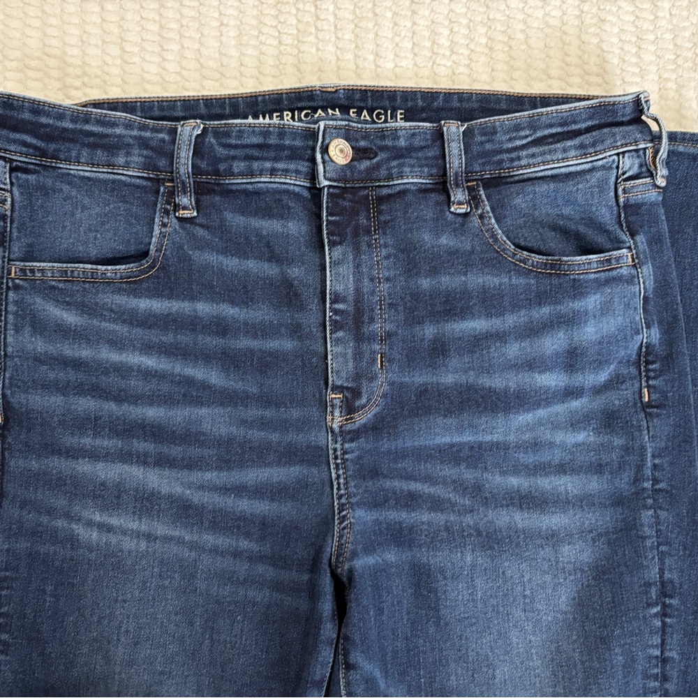 AE Women's Next Level Stretch High-Waisted Jeggings Dark Blue